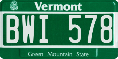VT license plate BWI578