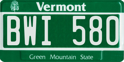 VT license plate BWI580