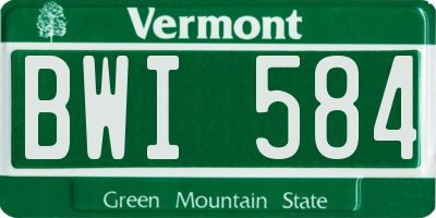 VT license plate BWI584
