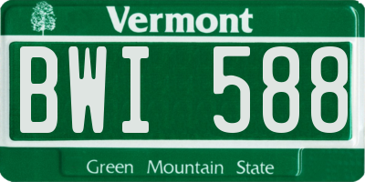 VT license plate BWI588
