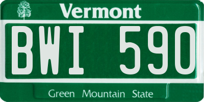 VT license plate BWI590