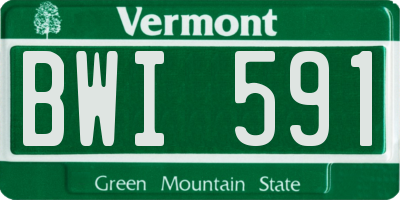 VT license plate BWI591