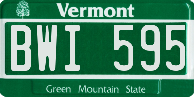 VT license plate BWI595