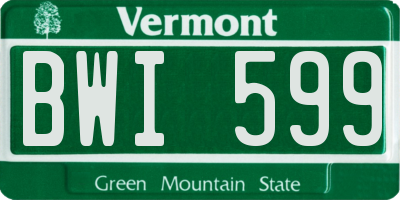 VT license plate BWI599