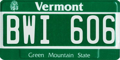 VT license plate BWI606