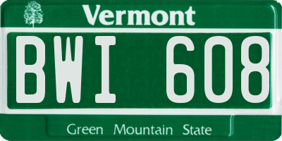 VT license plate BWI608