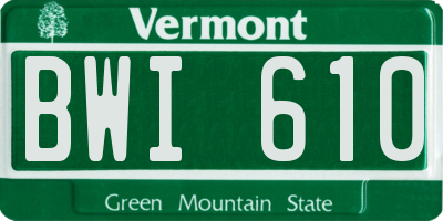 VT license plate BWI610
