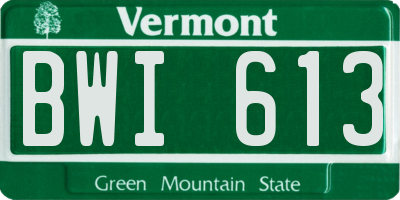 VT license plate BWI613