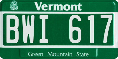 VT license plate BWI617
