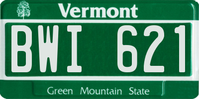 VT license plate BWI621