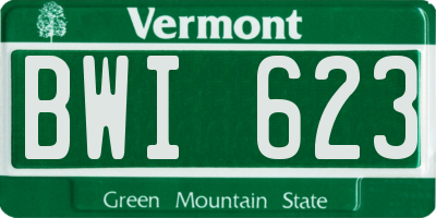 VT license plate BWI623