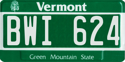 VT license plate BWI624