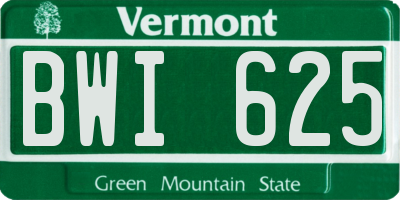 VT license plate BWI625