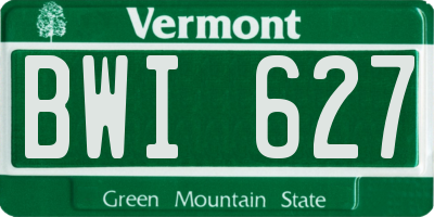 VT license plate BWI627