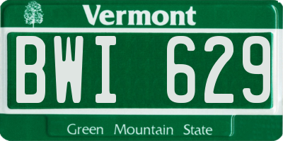 VT license plate BWI629