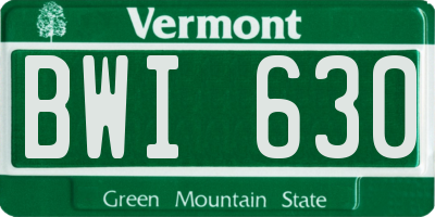 VT license plate BWI630