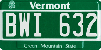 VT license plate BWI632