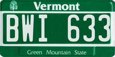 VT license plate BWI633