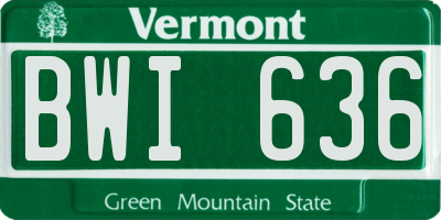 VT license plate BWI636