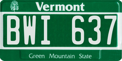 VT license plate BWI637