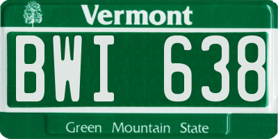 VT license plate BWI638