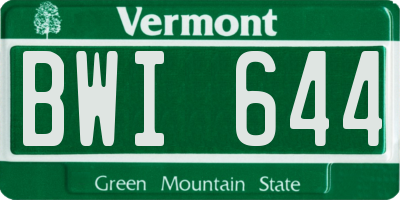 VT license plate BWI644