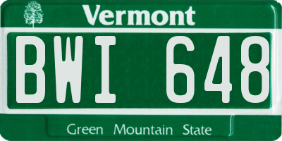 VT license plate BWI648