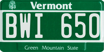 VT license plate BWI650