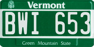 VT license plate BWI653