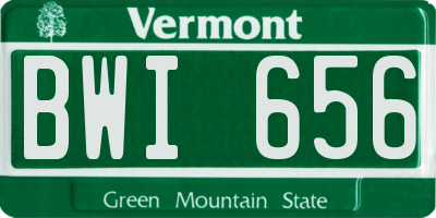 VT license plate BWI656