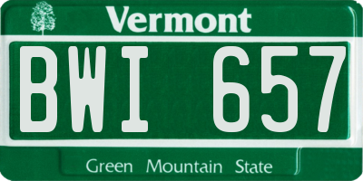 VT license plate BWI657