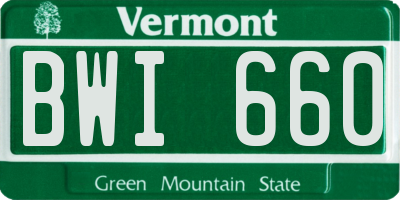 VT license plate BWI660