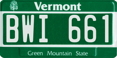 VT license plate BWI661