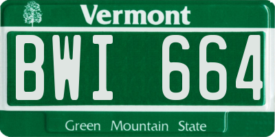 VT license plate BWI664