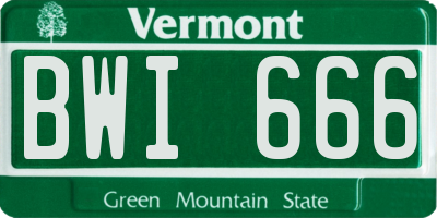 VT license plate BWI666