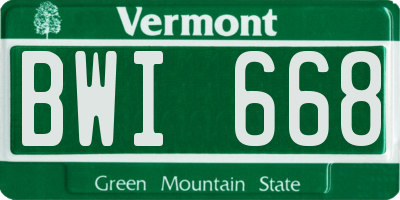 VT license plate BWI668