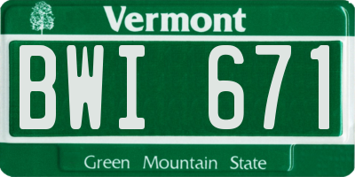 VT license plate BWI671