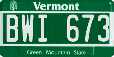 VT license plate BWI673