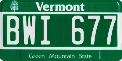 VT license plate BWI677