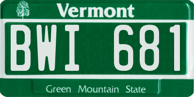 VT license plate BWI681