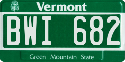 VT license plate BWI682