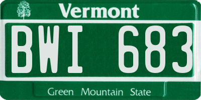 VT license plate BWI683