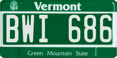 VT license plate BWI686