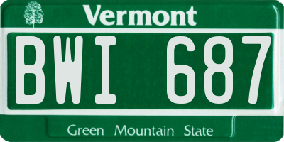 VT license plate BWI687