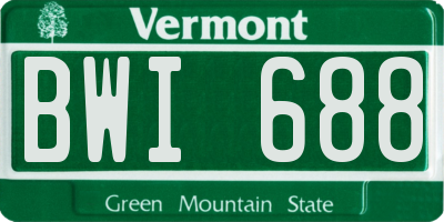 VT license plate BWI688
