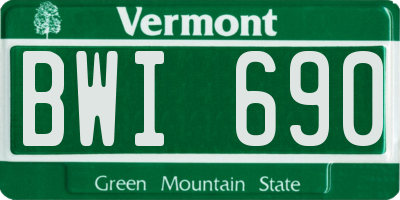 VT license plate BWI690