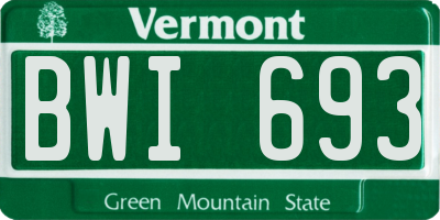 VT license plate BWI693