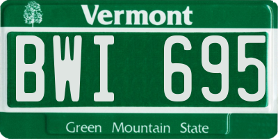 VT license plate BWI695
