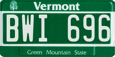 VT license plate BWI696