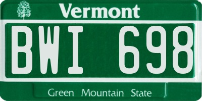 VT license plate BWI698